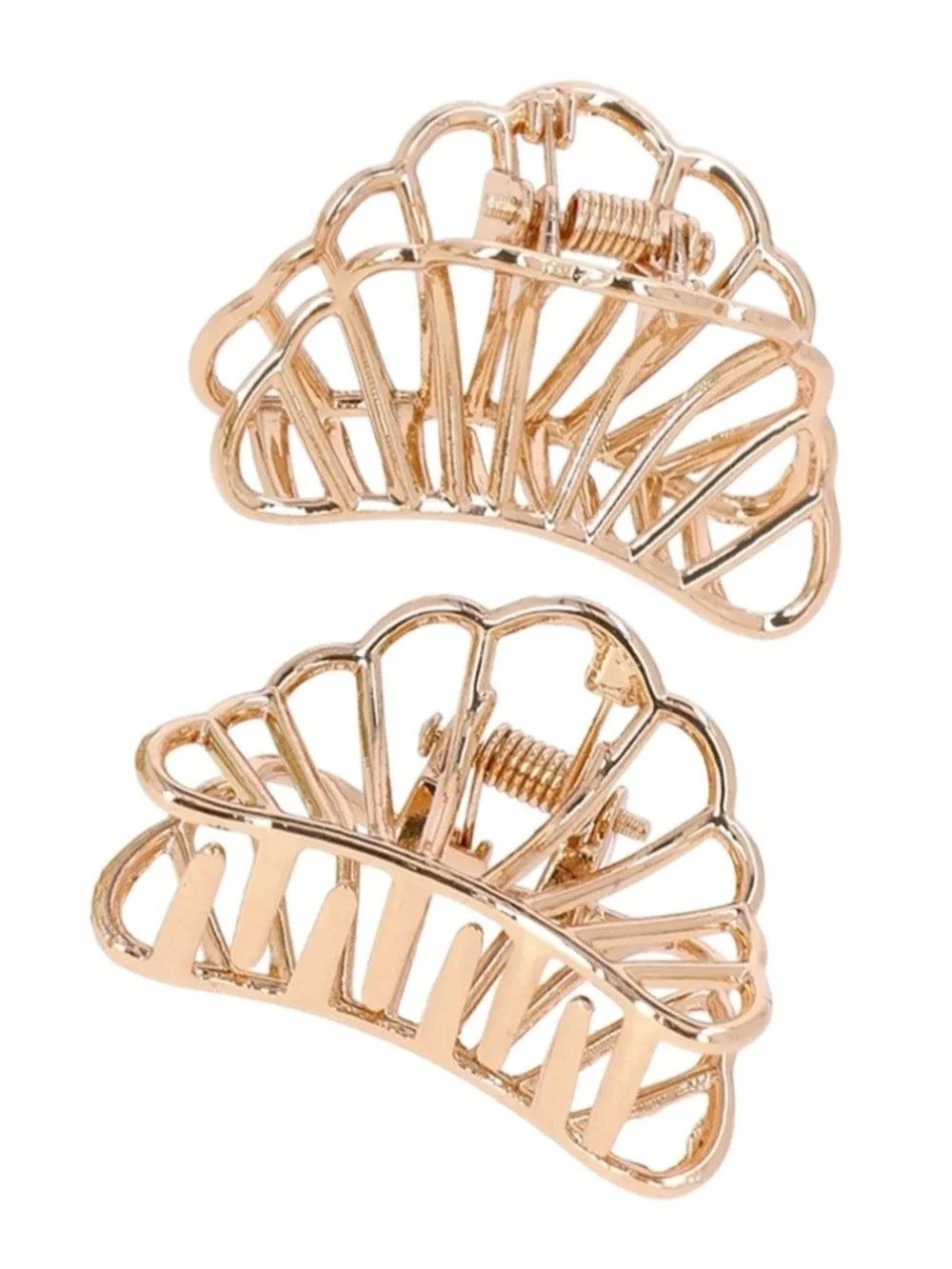 4 Piece Set Pastel Metal Hair Claw Clip - Pink, Mint & Gold NWT